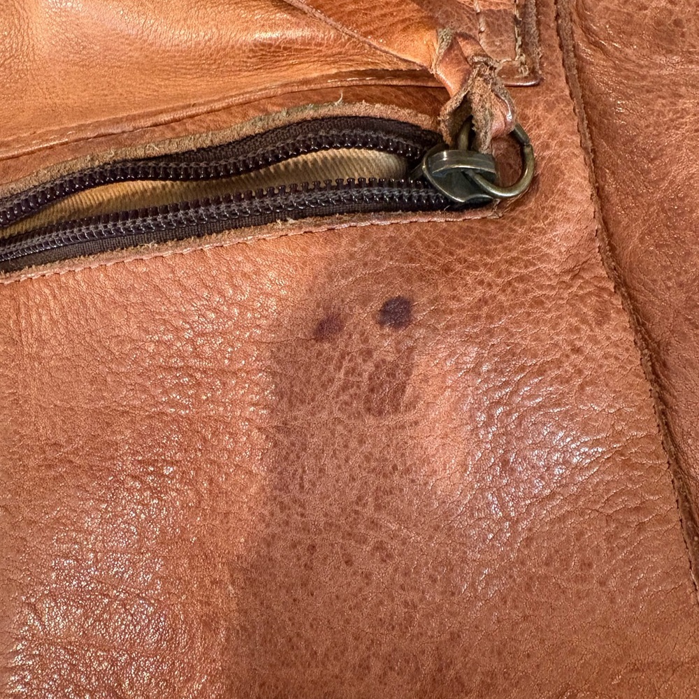 Bed Stu Leather Crossbody Satchel in Cognac Brown - Distressed Casual Style - Picture 6 of 8